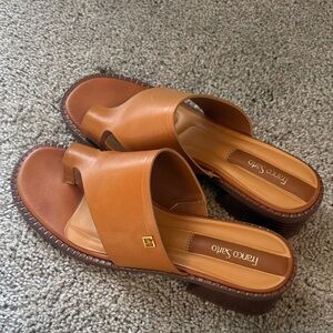 Franco Sarto Women's Brown Slide Sandals